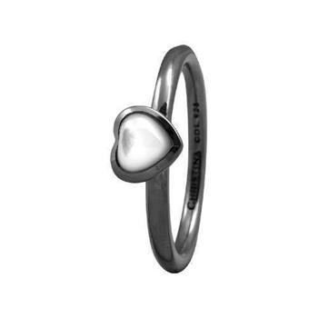 Christina Collect collect schwarz Silber Ring - Herz mit Perlmutt